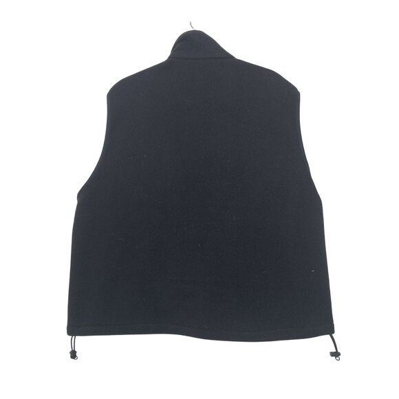 Woolrich Mens M Black Polyester Full Zip Fleece Vest Drawstring Hem Polartec - Picture 2 of 8